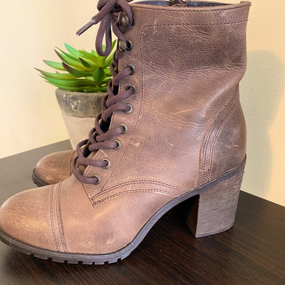 High heel combat boots